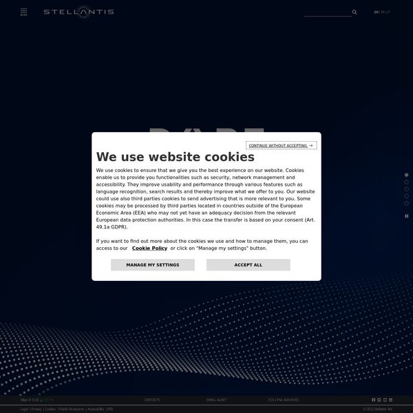 Stellantis home page image.