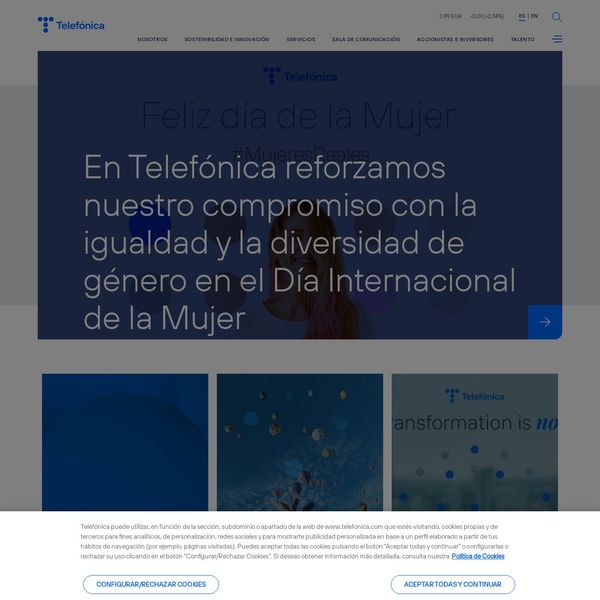 Telefónica Employees, Location, Careers home page image.