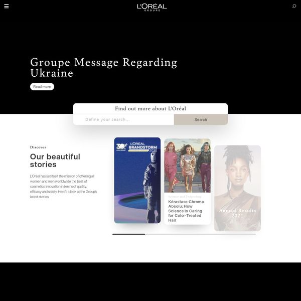 L'Oréal Employees, Location, Careers home page image.