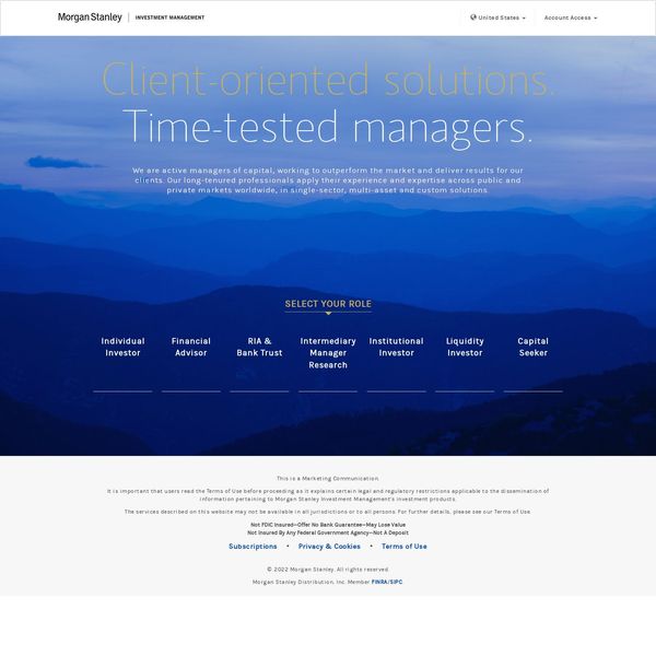 Morgan Stanley Investment Management home page image.