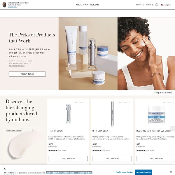 Skin Radiance home page image.