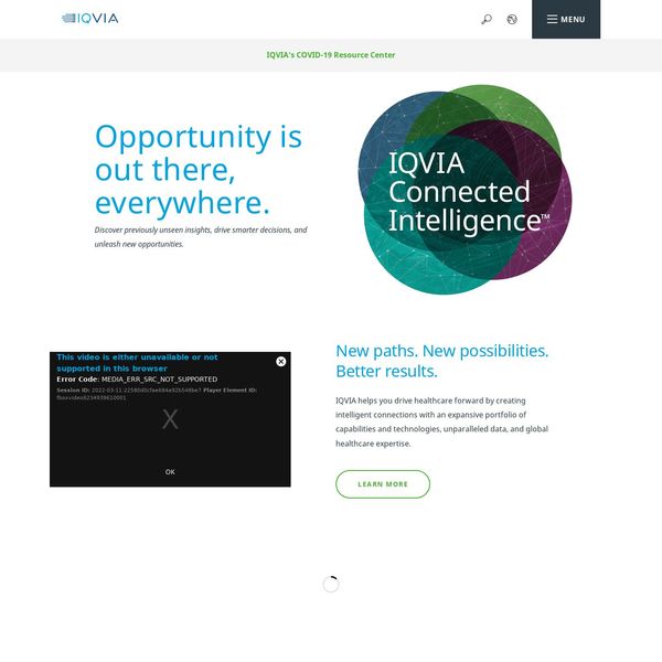 IQVIA home page image.