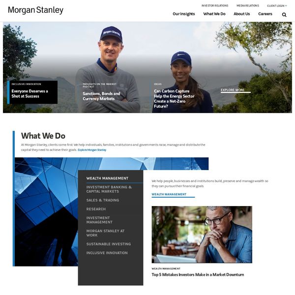 Morgan Stanley home page image.
