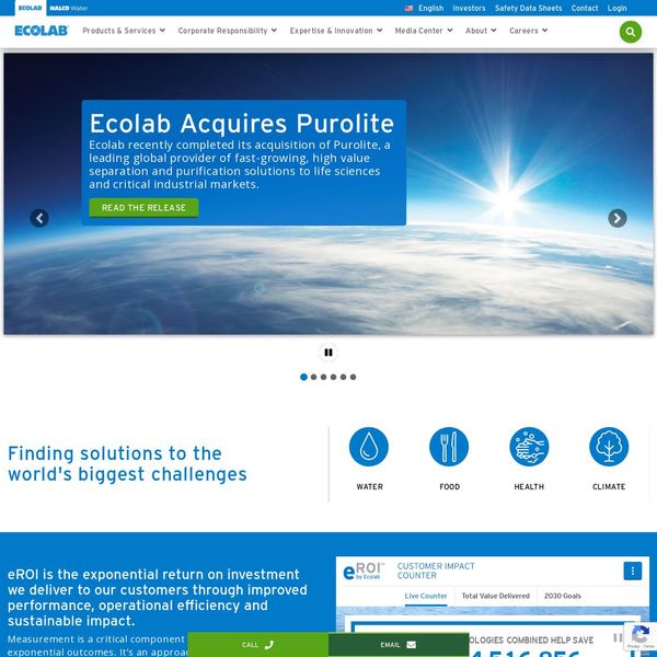 Ecolab home page image.