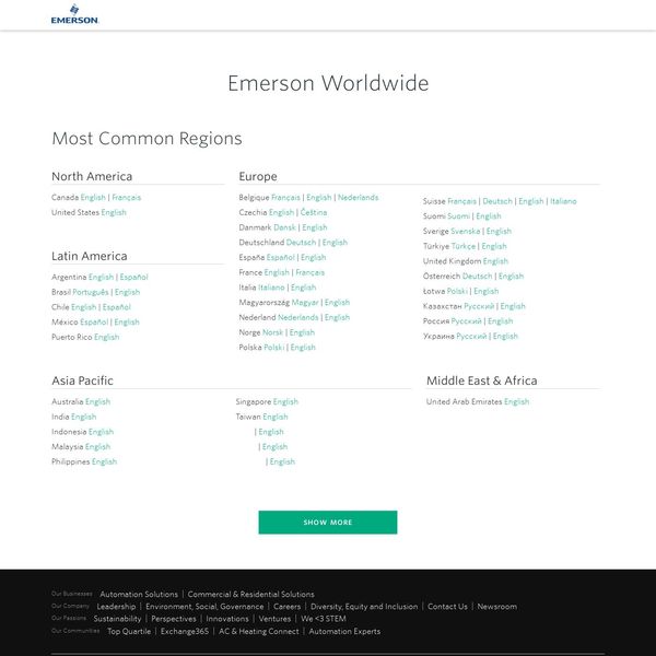 Emerson Automation Solutions home page image.