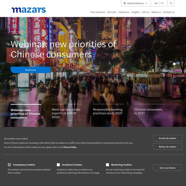 Mazars home page image.