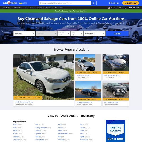 AutoBidMaster home page image.
