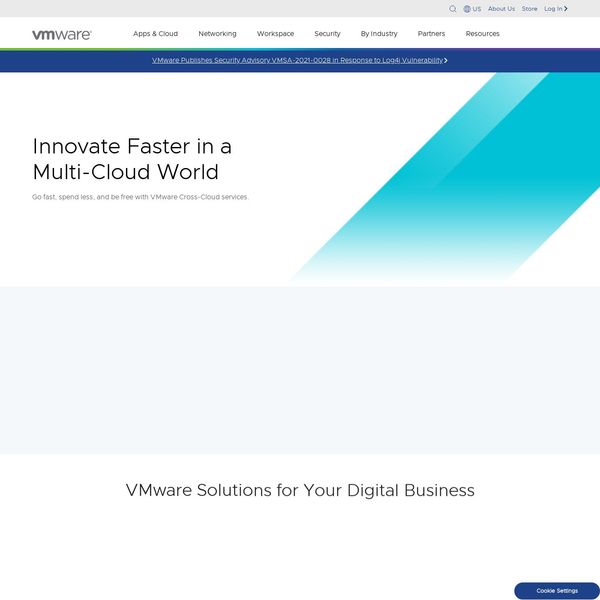 VMware home page image.