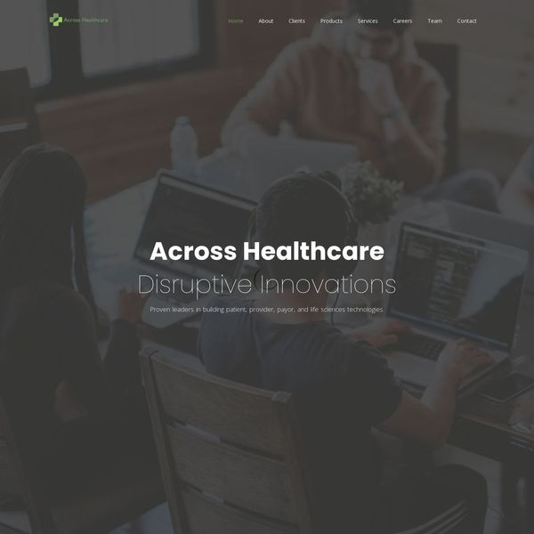 Across Healthcare home page image.