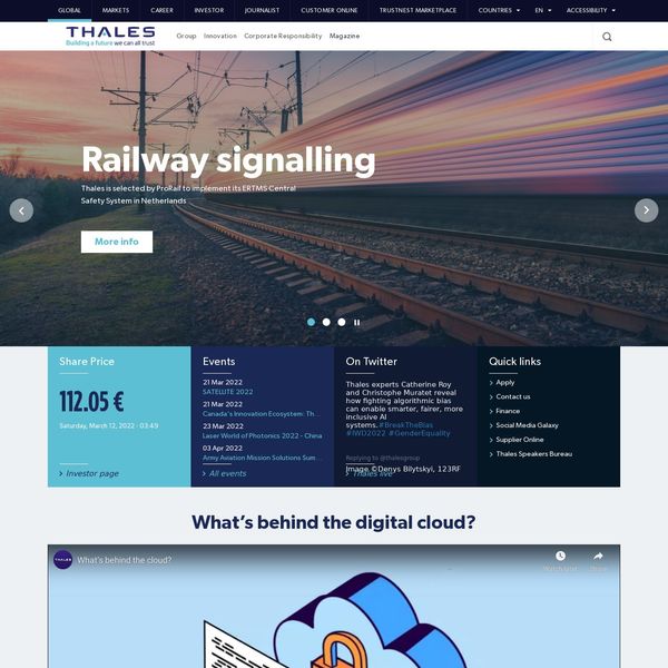 Thales home page image.