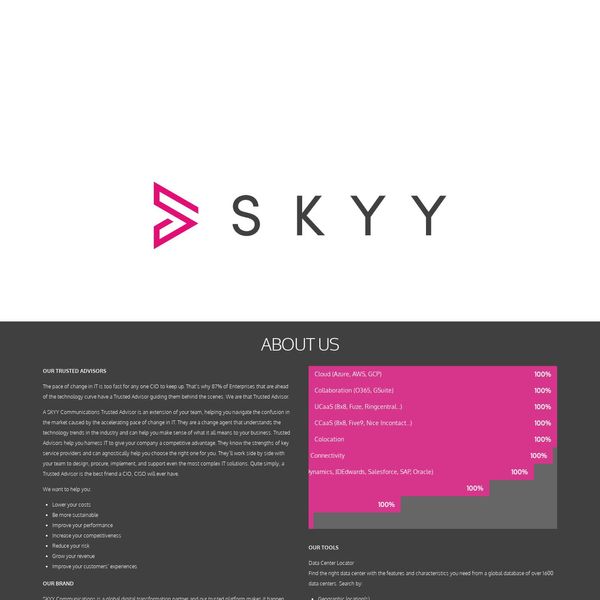 SKYY, an SKX Company home page image.