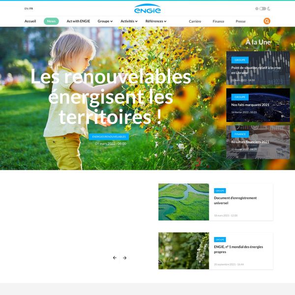 Engie home page image.