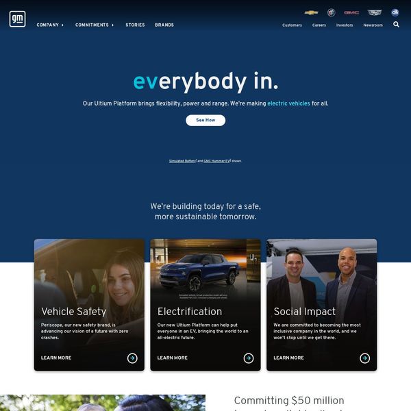 General Motors home page image.