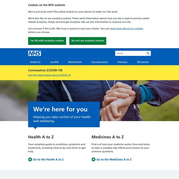 NHS home page image.
