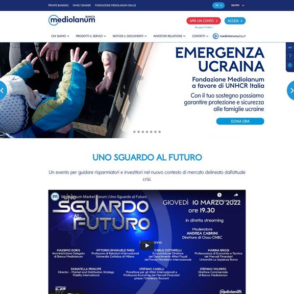 Banca Mediolanum home page image.