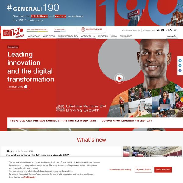 Generali home page image.