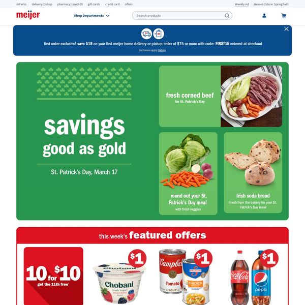 Meijer home page image.