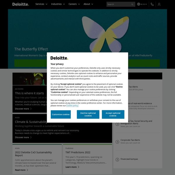 Deloitte Belgium home page image.
