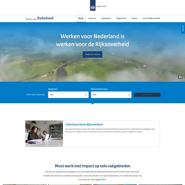 Rijksoverheid home page image.