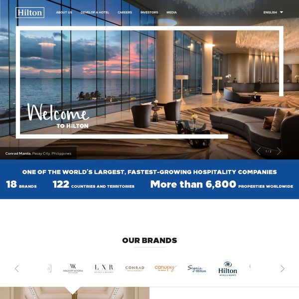 Hilton home page image.