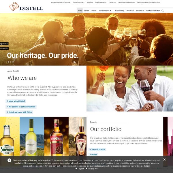 Distell home page image.