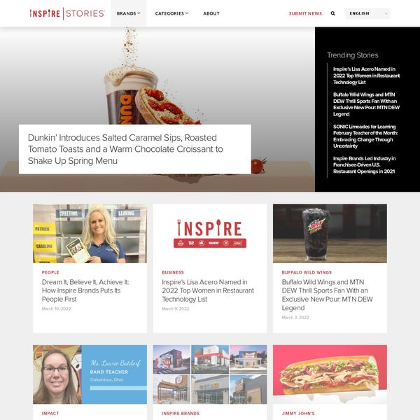 Inspire Brands home page image.
