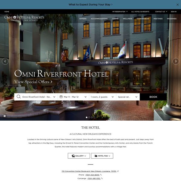 Omni Riverfront Hotel home page image.