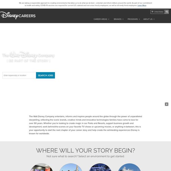 The Walt Disney Company home page image.