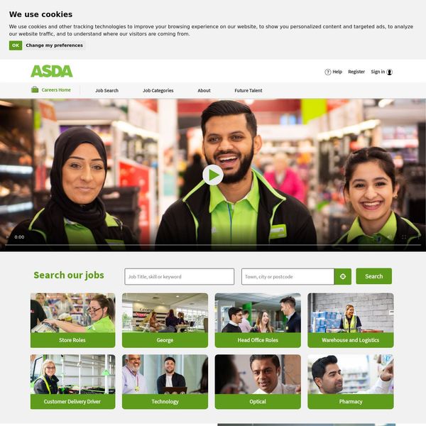 Asda home page image.