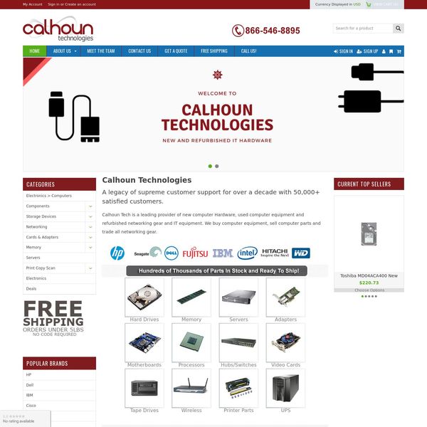 Calhoun Technologies home page image.