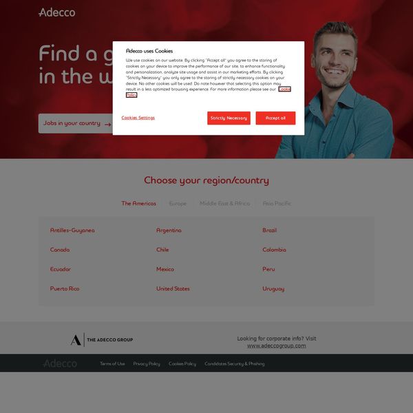 Adecco home page image.