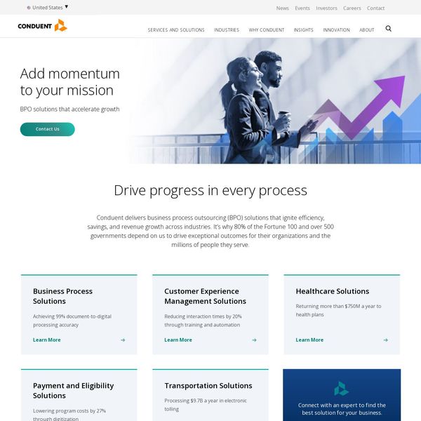 Conduent home page image.