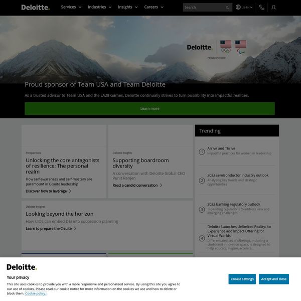 Deloitte home page image.