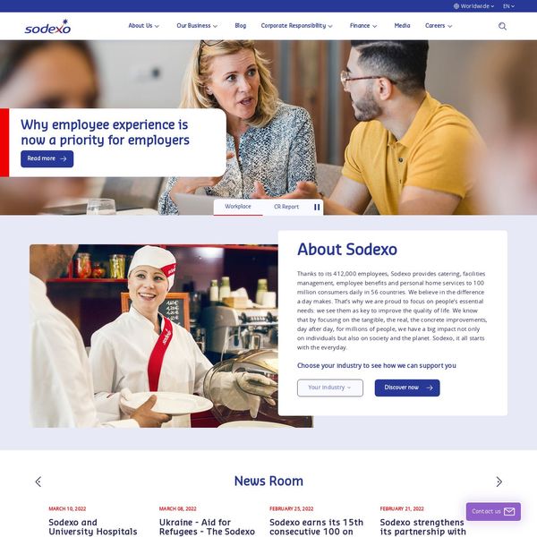 Sodexo home page image.