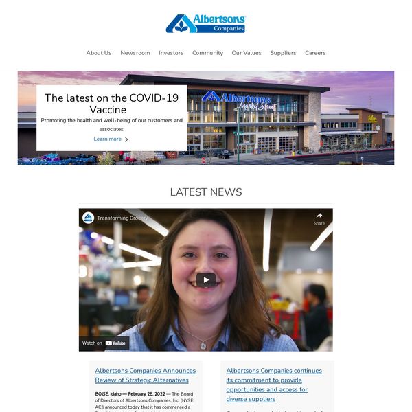 Albertsons Companies home page image.