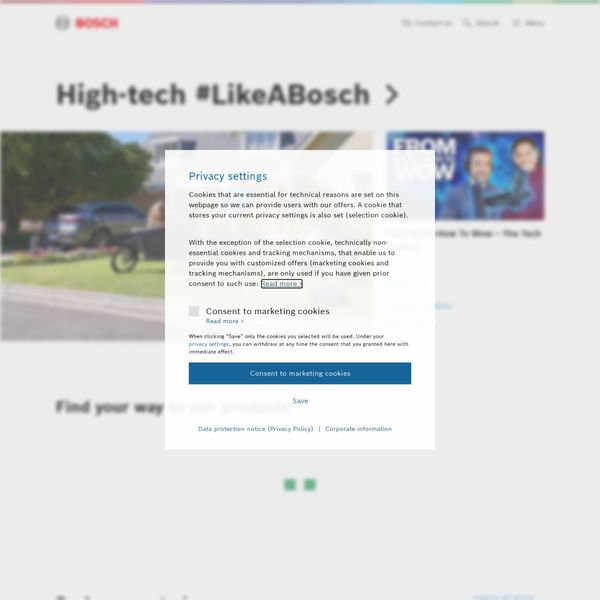 Bosch home page image.